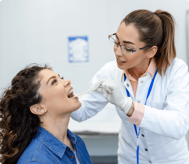 Dental examination showing preventive care with dental mirror