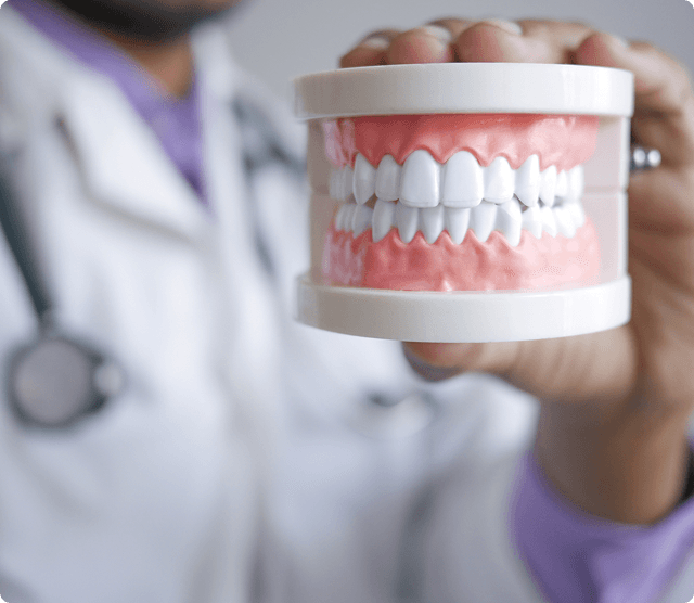Dental examination showing preventive care with dental mirror