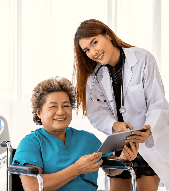 Doctor with patient